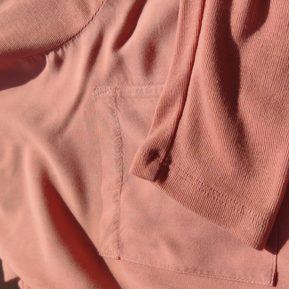 Loft Button Down Blouse With Ribbed Knit Arms - image 5